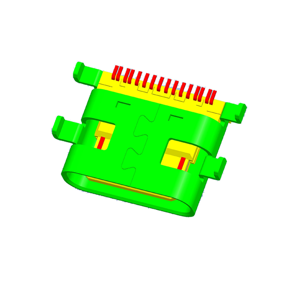 008-TYPE-C母頭16P總長(zhǎng)7.35沉板0.8